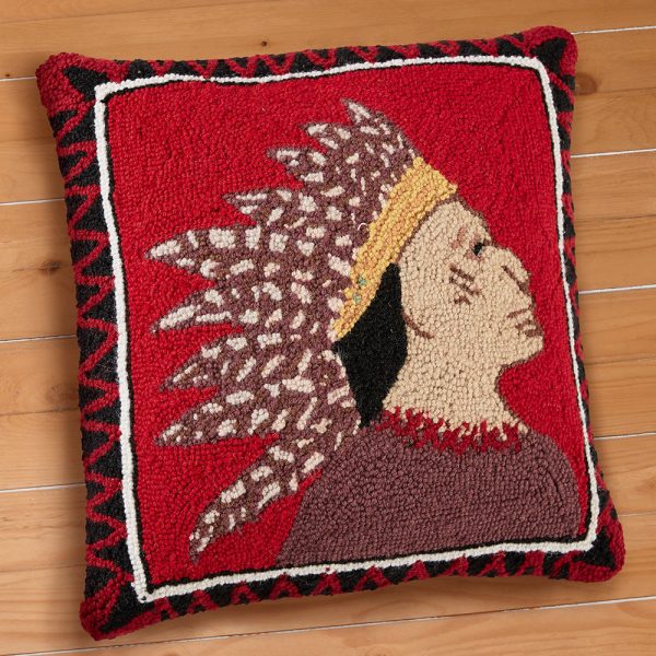 18  Needlepoint Pillow, Native American Scout Online now