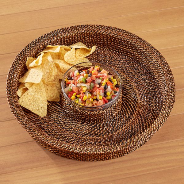 Calaisio Woven Chip & Dip Tray with Glass Bowl Insert Online