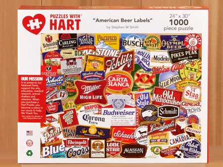 1,000 Piece Jigsaw Puzzle, American Beer Labels Discount