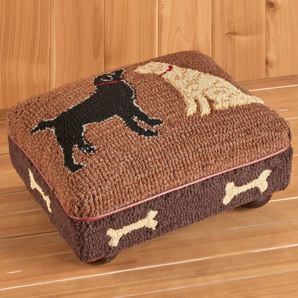 Chandler 4 Corners 14  x 18  Hooked Top Footstool, Dog Bones Sale