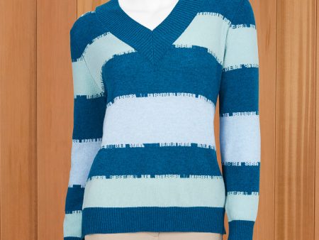 Kinross Women s Striped V-Neck Pullover Online now