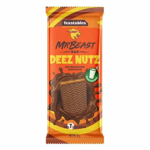 Mr Beast Feastables Chocolate Bar Deez Nutz 60g For Cheap