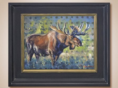 Modern Moose  Original Oil Painting by Jennifer Johnson For Cheap