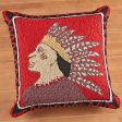 18  Needlepoint Pillow, Native American Scout Online now