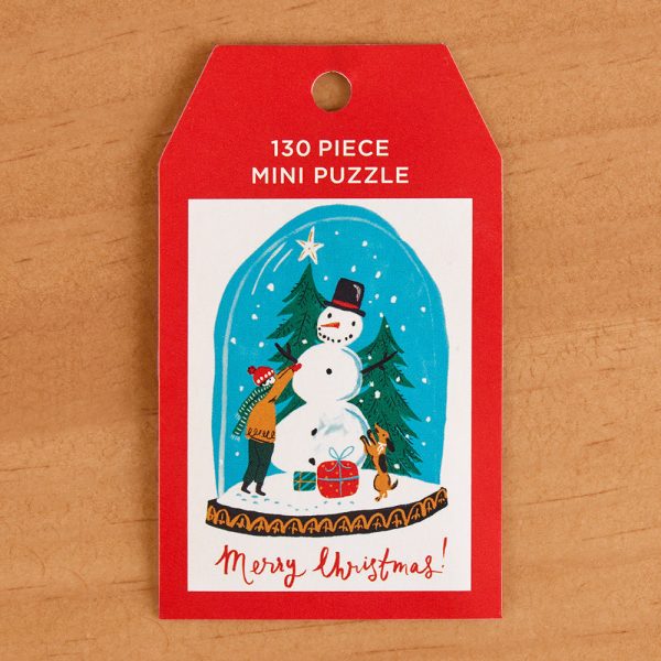 130 Piece Mini Jigsaw Puzzle in Ornament Box, Snowman Snow Globe Online Sale