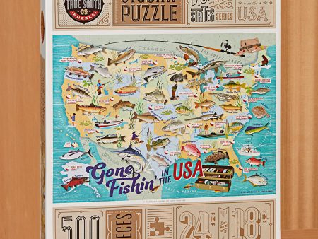 500 Piece Jigsaw Puzzle,  Gone Fishin  in the USA  by Scott Schiller Supply