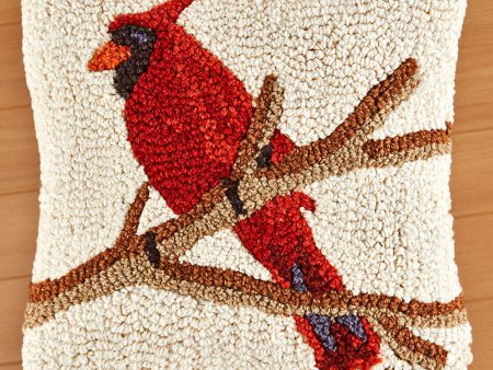 Chandler 4 Corners 14  Hooked Pillow, Cardinal Sale