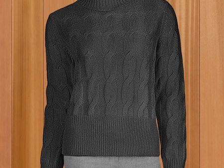 Kinross Women s Cable Knit Mock Neck Sweater Cheap