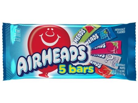 Airheads Assorted Flavours 5 Bar Pack 78g Online now