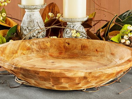 Hand-Carved Mango Wood Dough Bowl Sale