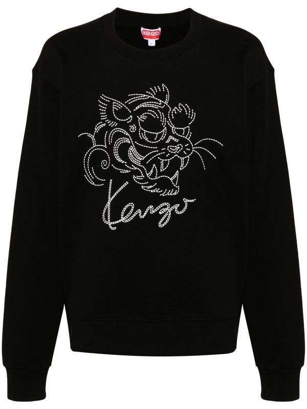 Tiger-Embroidered Sweatshirt For Sale